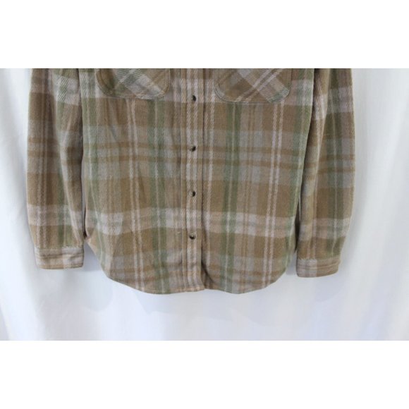 beachlunchlounge Plaid Button-Up Shirt - Tan and Green - Picture 4 of 5